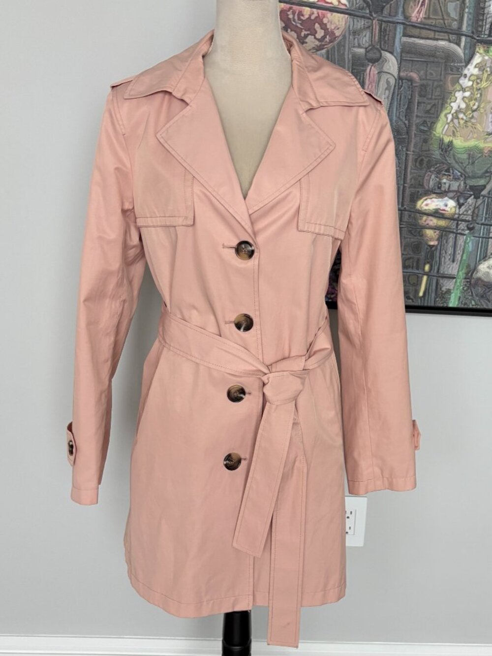 Sam Edelman Pink Trench Raincoat L